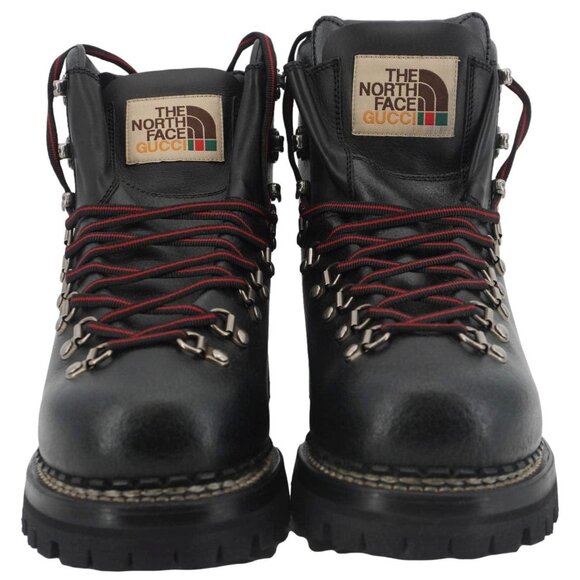 Gucci  X The North Face Calfskin Leather Ankle Boot Black 655401 Size 8 1/2 - Picture 1 of 14